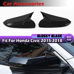1 Pair For Honda Civic 10th 2015 2016 2017 2018 Rearview Mirror Cover Housing Add/Clip-on Side Wing Mirror Cap Car Accessories