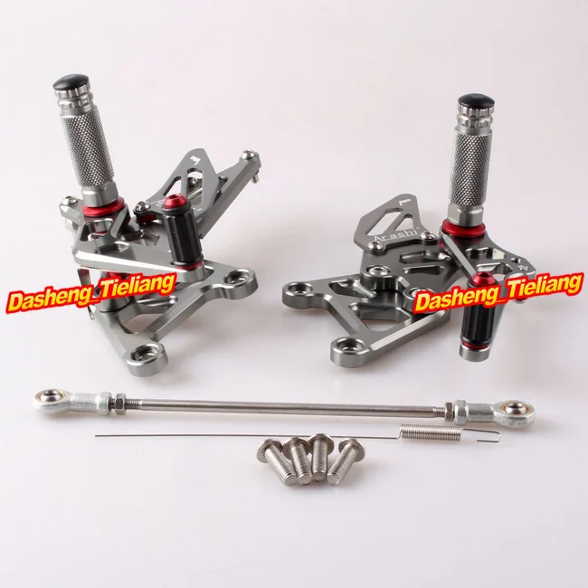 Arashi Rearset Footrest Foot Pegs For Honda CBR 250RR 2010 2011 2012 2013 2014 Adjustable CNC Alumium Alloy, Grey