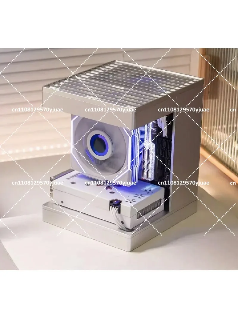 Mini ITX Computer Case, Aluminum Alloy Small Form Factor Chassis, Durable Mini PC Case with Panoramic View