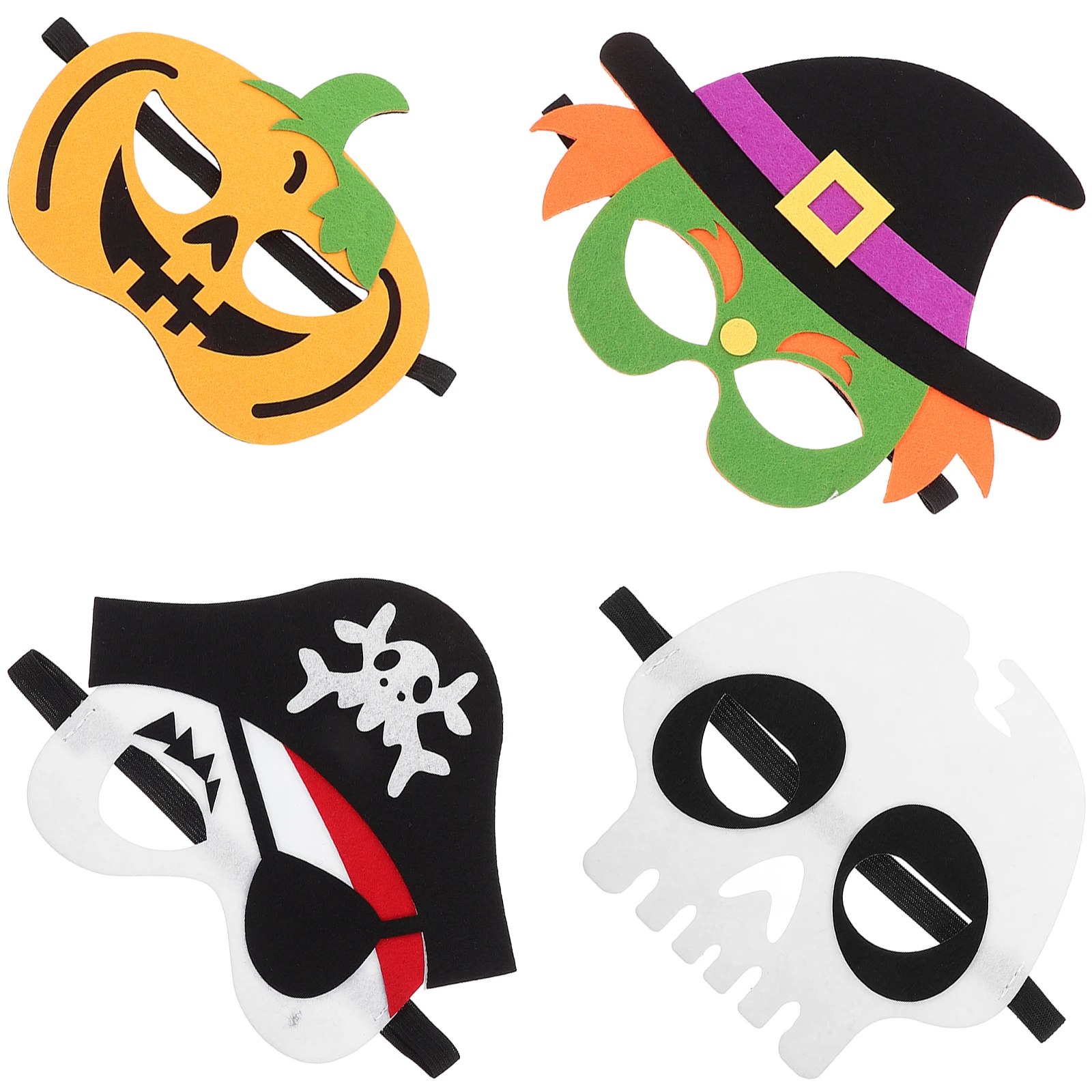 

4Pcs Felt Eye Mask Halloween Funny Theme Party Masks Dancing Party Cosplay Props Halloween Mask Novelty Funny Prop