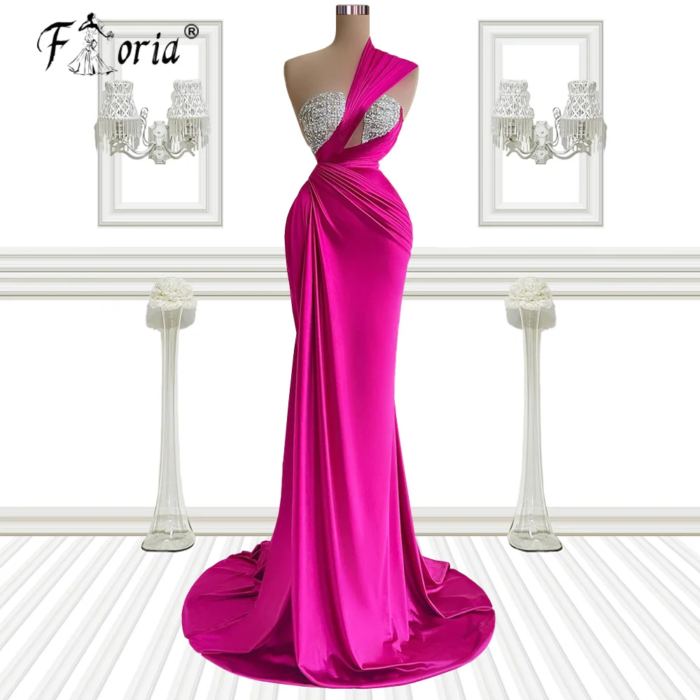 Überrock Sexy Weiß Meerjungfrau Prom Kleider 2022 Kristall Perlen Halfter Neck Illusion Lange Abendkleid Party Kleider Robe De Soiree