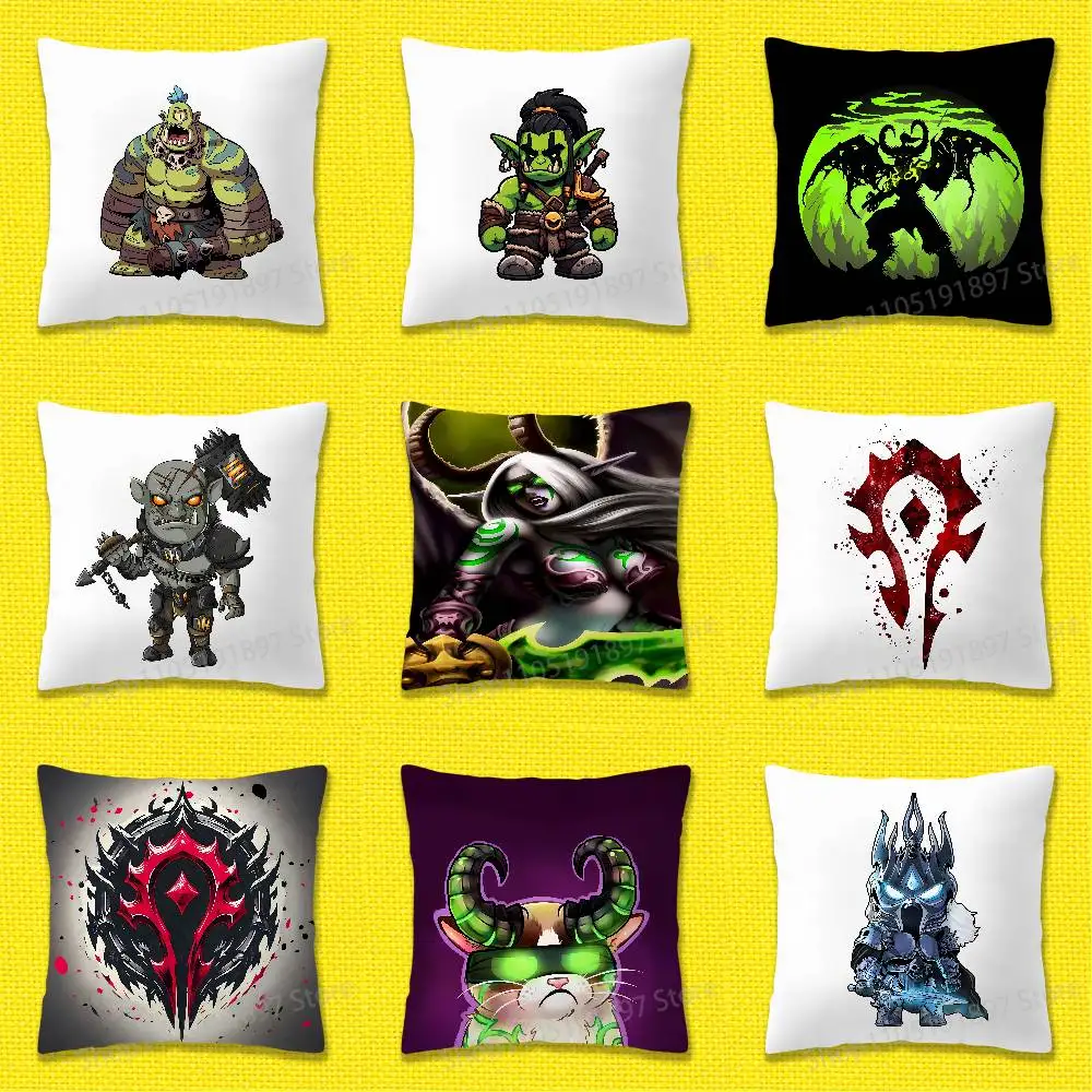 

W-World Of W-Warcraft Throw Pillow Case For 30x30cm 40x40cm 45x45cm 50x50cm 55x55cm Square Sofa Pillowcase Shell
