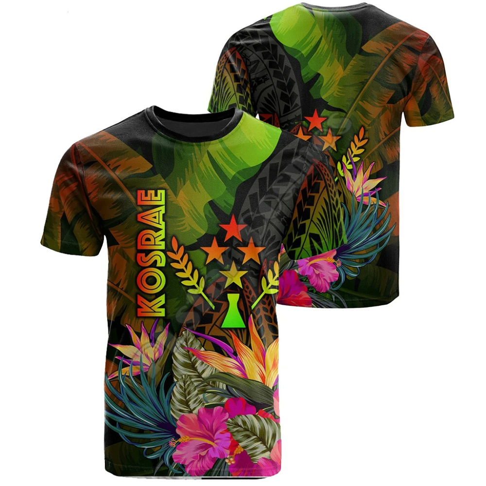 Polynesian Fashion Clothing Variety Colorful Men\'s and Women\'s Tops Kosrae 3D Printed Short Sleeve T Shirts Summer 2022