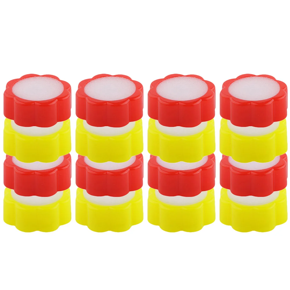 

16pcs Water Dip Stationery Finger Sponge Cash Counting Moistener Wet Hands Office Supply Flower Shaped Seal for Bankers