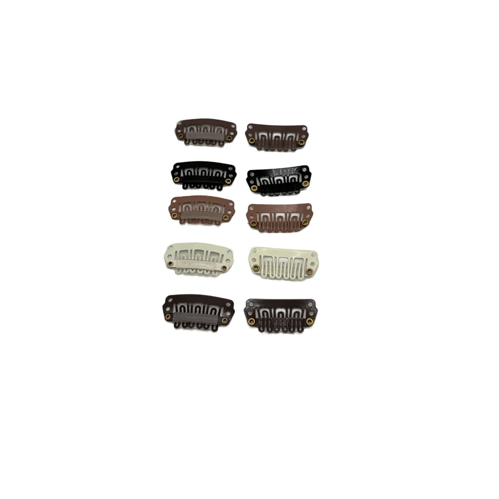 50 PCs 2.8cm 6 Teeth Carbon Steel Metal Snap Clips for Hair Extension Loop Style Wig Comb Black Hair Clip Hair Accessories