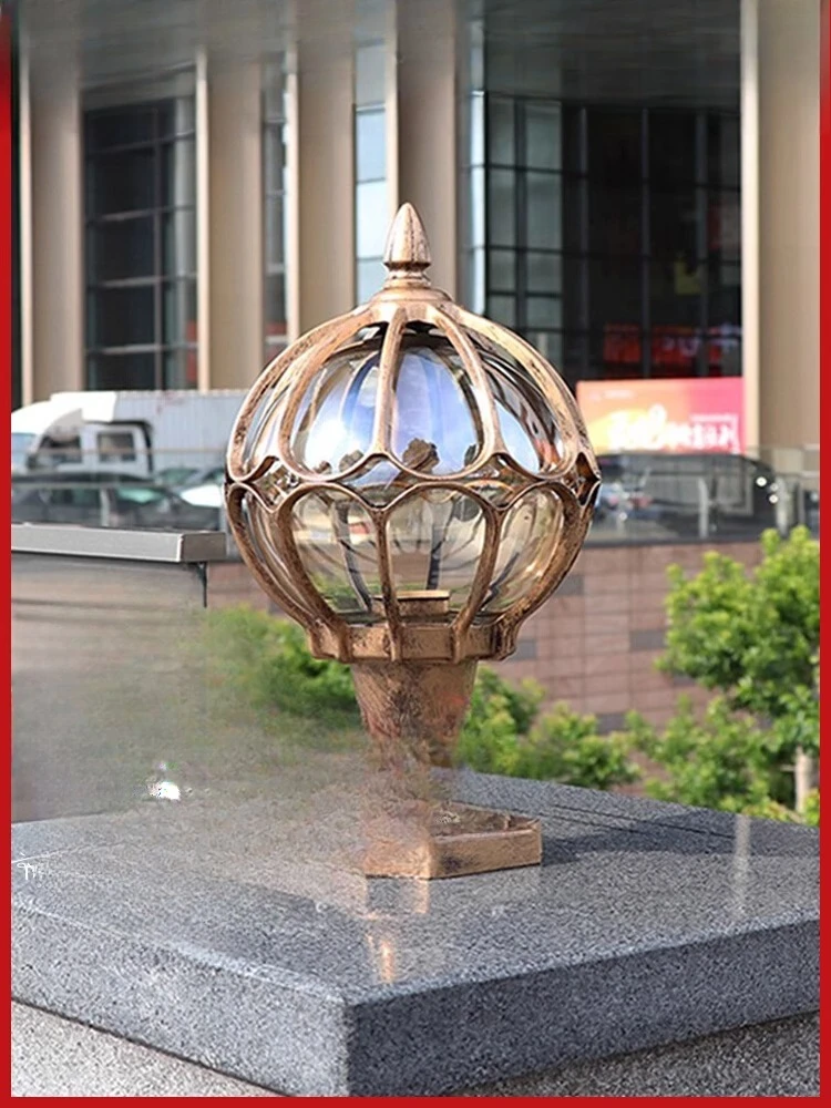 Stigma lamp outdoor European courtyard round spherical waterproof wall lamp outdoor villa gate wall pillar lamp