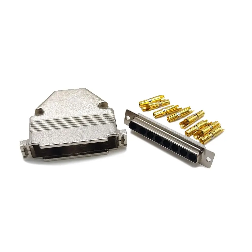 D-sub 8W8 Female Connector Straight Type Solder with Machine Pin Metal Shell