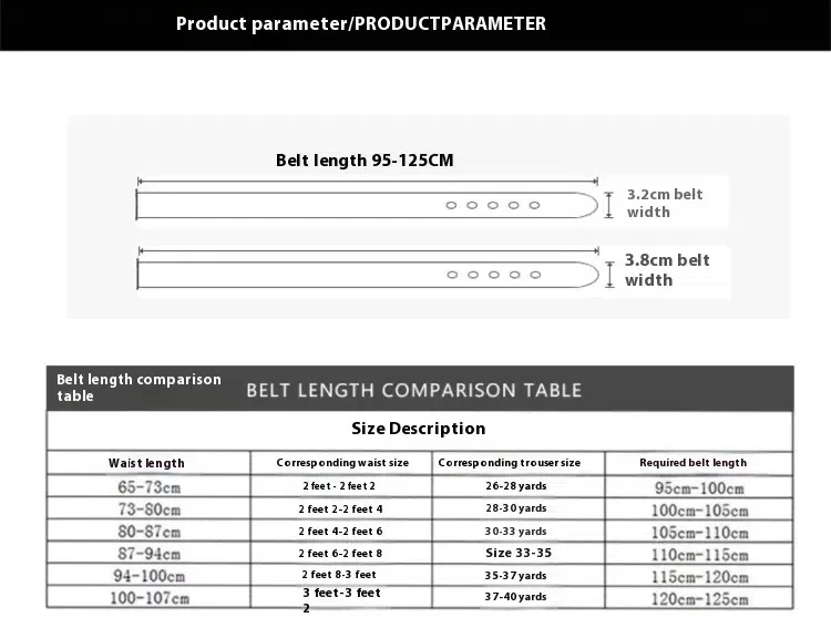 No Buckle Luxury Ultra-thin Pointed New Mens Litchi Grain Holes Belt Brand Male Genuine Two Sides Strap Jeans Belts 3.2/3.8cm