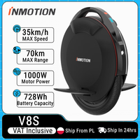 EU In Stock Original INMOTION V8S 35km/h Electric Unicycle 72V 1000W 35km/h Wheel Self Balance Smart Wheel Monowheel 70km Range