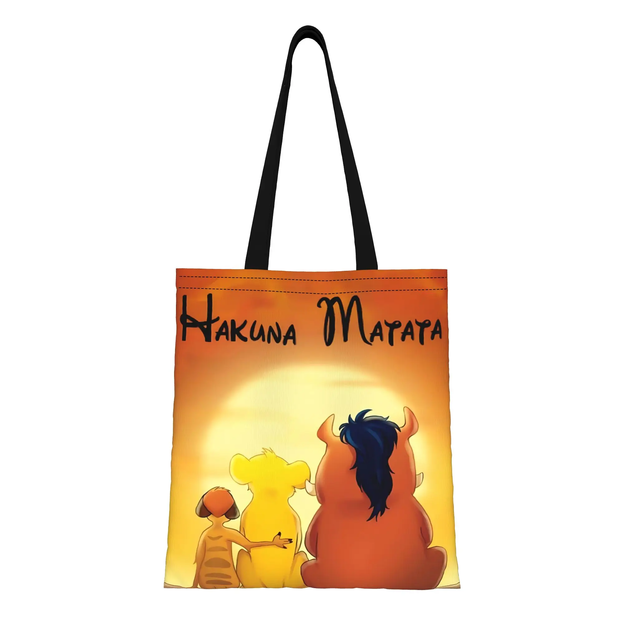 

1 шт., большая вместительная холщовая сумка-тоут с изображением Льва из мультфильма Дисней, складная, с шикарным узором, подарки