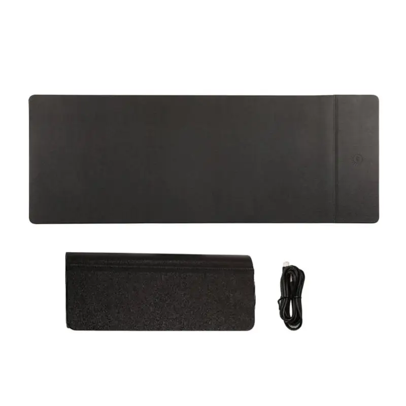 

652F Extended Large PU Leather Mouse Pad 15W Wireless Charging for Office Gaming Desk