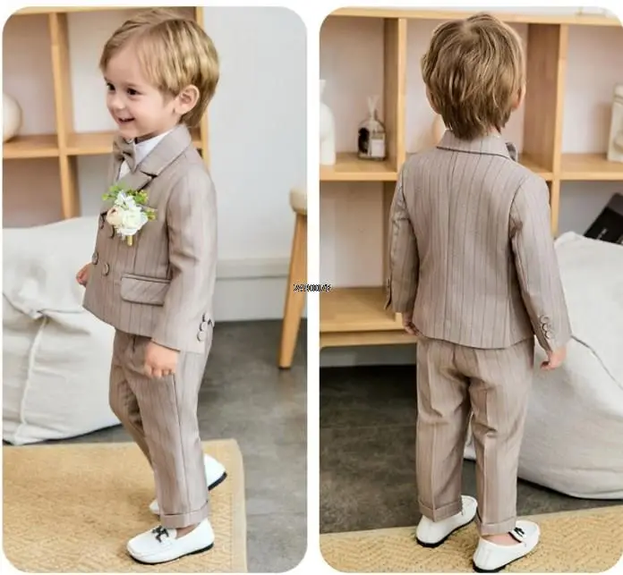 Boys Luxurious Photography Suit Children Formal Wedding Dress Kids Stage Performance Blazer Suit Baby Birthday Ceremony Costume