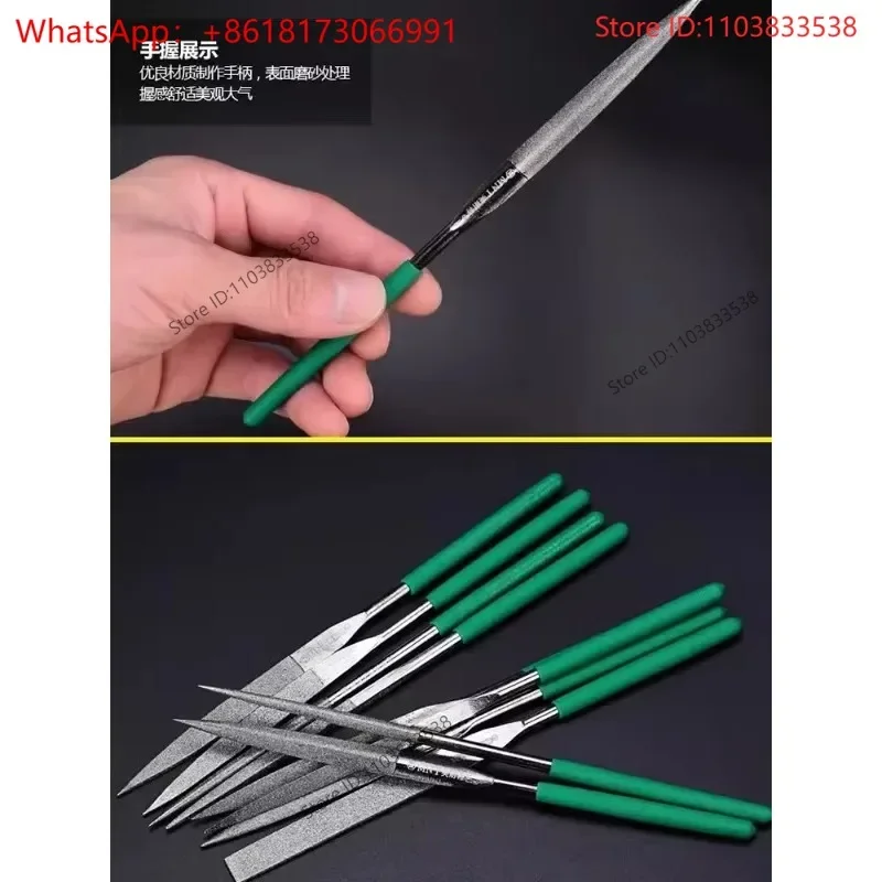 1PCS Menite diamond file, mixed file, alloy small short rubbing knife, metal jade polishing tool, shaping file