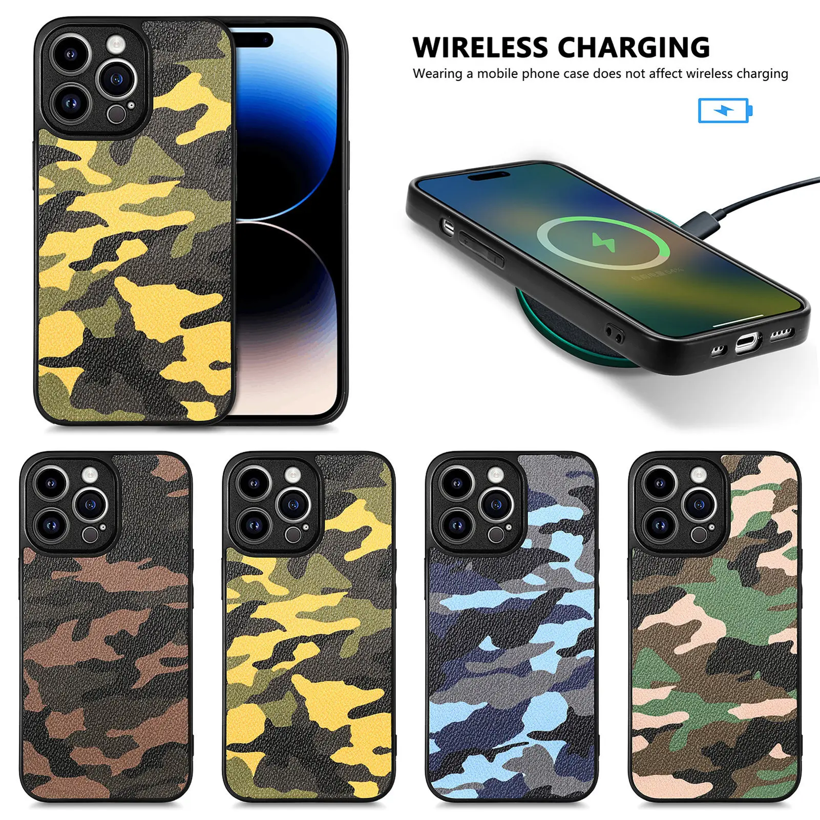 Wireless charging Camouflage Phone Case For Samsung Galaxy S22 S21 S22+ S20 Ultra PLUS Fe NOTE 20 lite A51 A71 A52 Leather Case