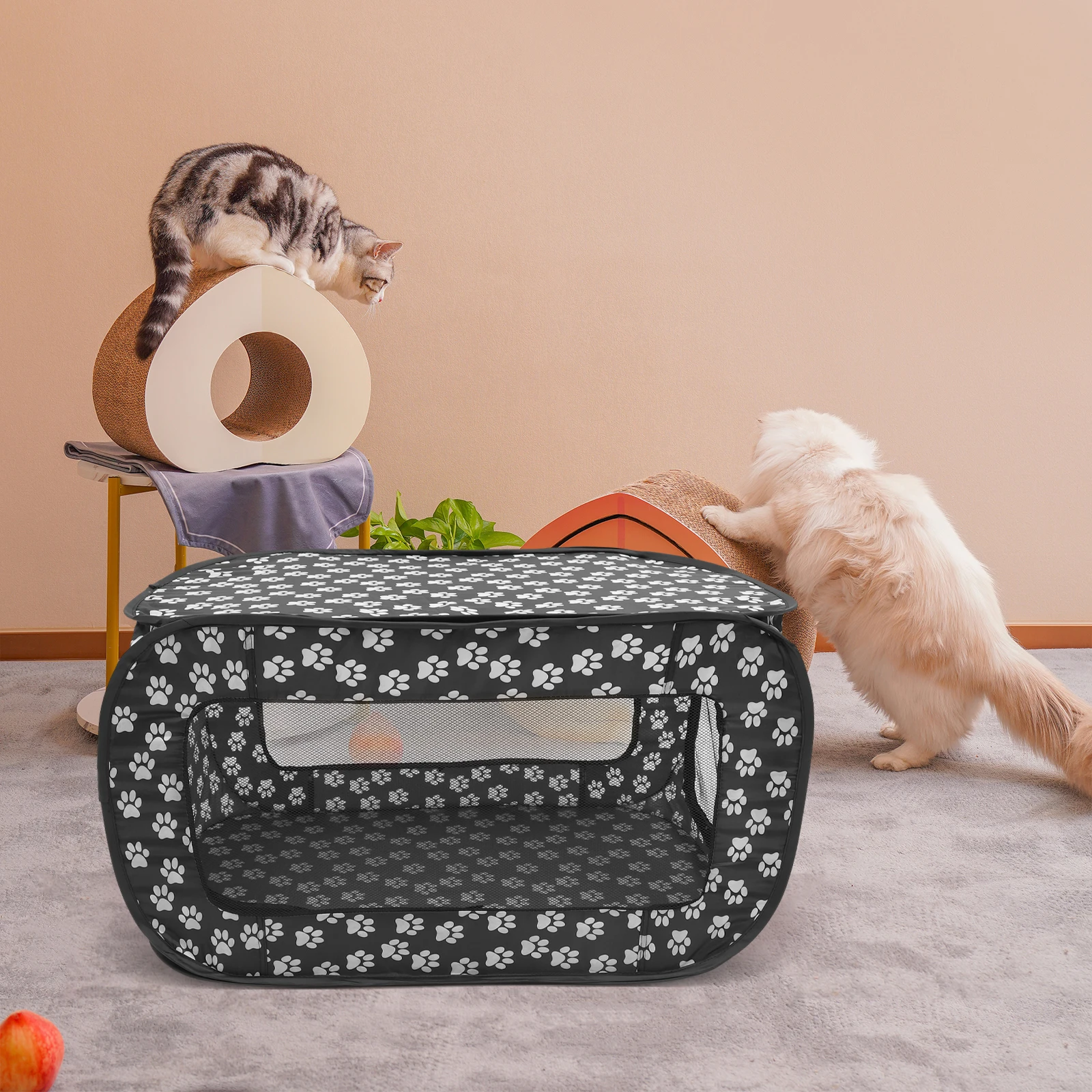 Huisdiertent Kattenkooi Veilig voor opvouwbare kinderbox Rechthoek Beveiliging Puppyhek Oxford Doek Hond Huishoudelijk Nest Binnen