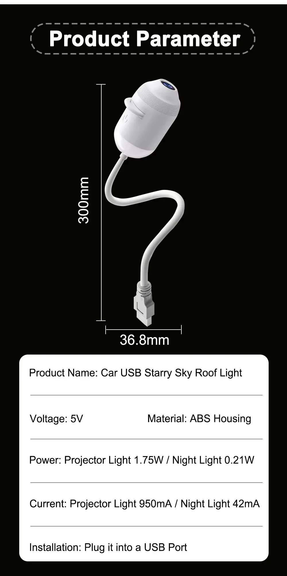 USB-Sternenhimmel-Projektorlampe mit klarem Bild, einstellbarer Helligkeit, Touch-Steuerung, 2-in-1-Nachtlicht und Sternenprojektor 2026 – Detail 11