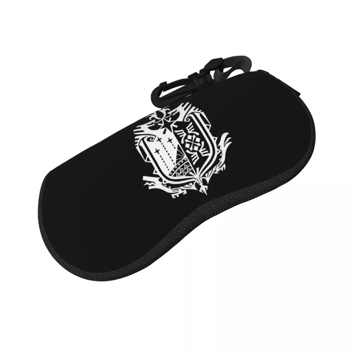 

Monster Hunter World - Logo (white) Shell Glasses Case Protective Sunglasses Box Women Men Soft Eyeglasses Bag Pouch