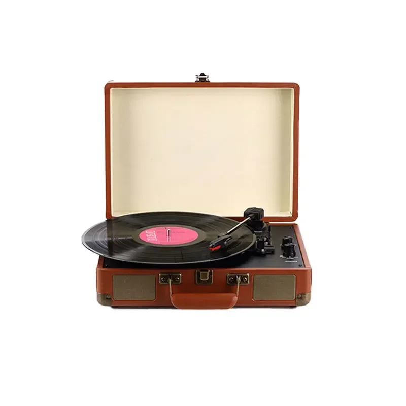 220V NEW Record Player Bluetooth Retro European Antique Phonograph Gift LP Film Record Player Audio