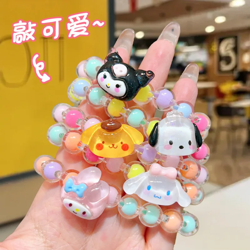 Cartoon Cinnamorolls Mys Melodys Bracelets for Children Bracelets Colorful Beaded Jewelry for Little Girls Decorated Toy Gifts