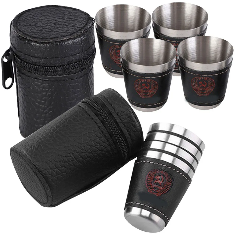 

2Sets Stainless Steel Wine Cup Premium Portable Outdoor Drink Cup for Camping Picnic Travel Festival Beach Shatterproof Metal
