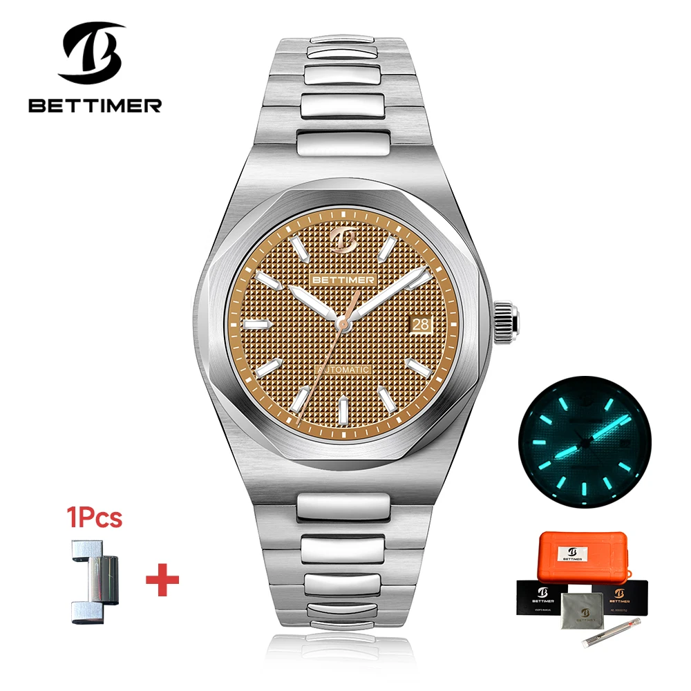 BETTIMER 2024 New Men\'s Automatic Mechanical Watches PT5000 Sapphire Glass Luxury Sport Waterproof 10Bar Clock BWG-9 Calendar