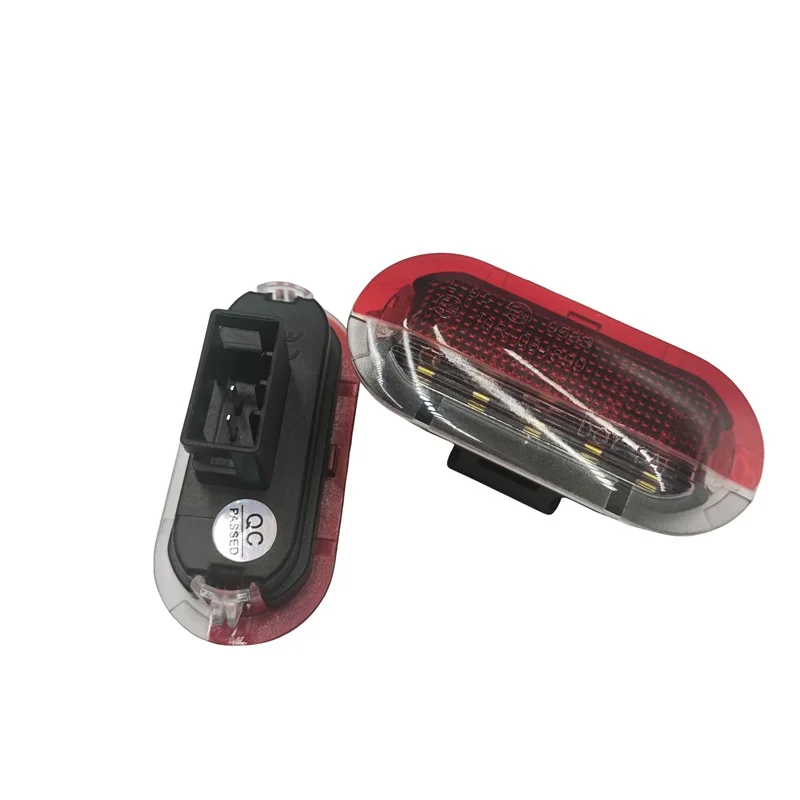 

2 светодиодных предупредительных лампы дверей автомобиля, внутренняя лампа приветствия для VW Golf MK3 4 Polo Jetta Sharan Vento Touran Skoda Octavia Seat