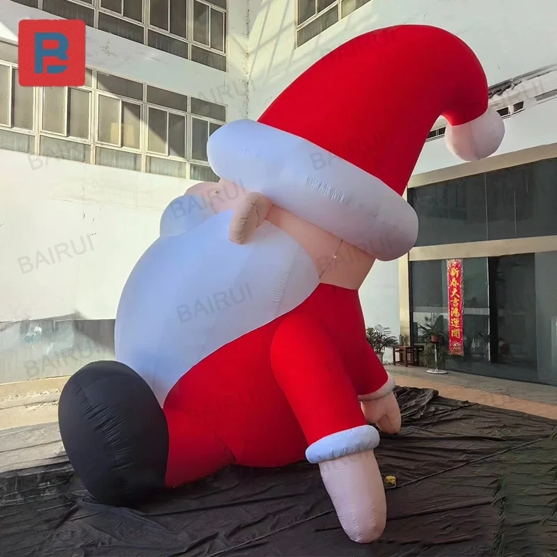 Customize 2m christams inflatable man kindly santa claus doll red clothing cartoon doll for new year celebration