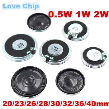 0.5W 1W 2W 8R 16R 32R Mini Hoparlör 8 Ohm 32 Ohm hoparlör Çapı 20mm 23mm 26mm 28mm 30mm 32mm 36mm 40mm 45mm Hoparlör