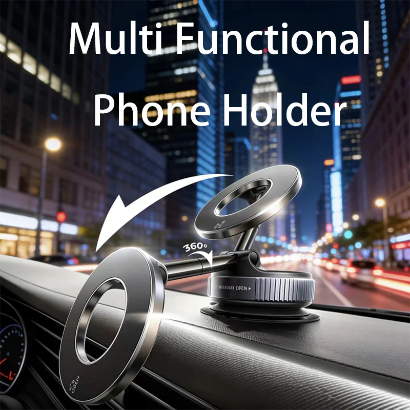 Portable Magnetic Phone Stand 360 ° Foldable Design Vacuum Suction Cup Car Stand, Suitable for Various Scenarios Phone Stand NEW