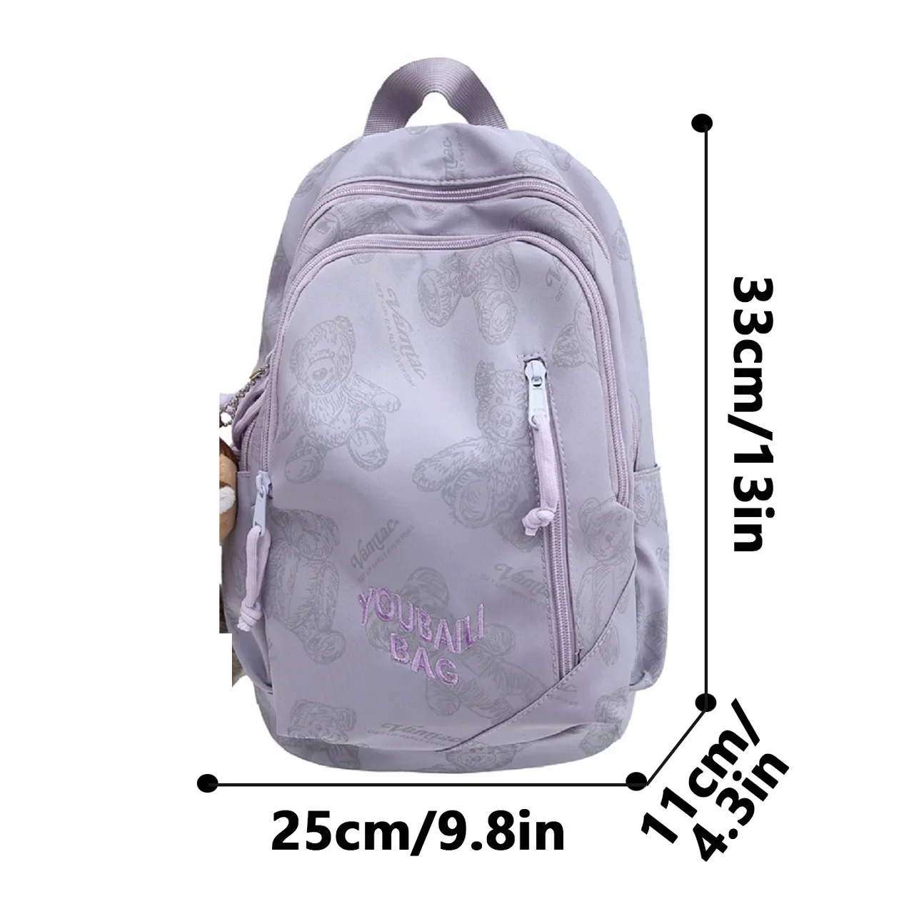 Mini mochila de escuela primaria para mujer, mochila informal con cremallera lisa, color sólido, bonita