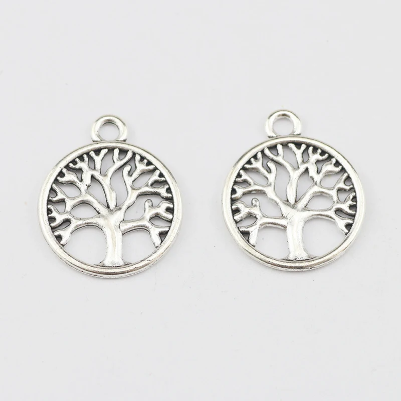 20 Pieces 20x24mm Antique Silver Color The Tree of Life Charms DIY Wicca For Jewelry Making