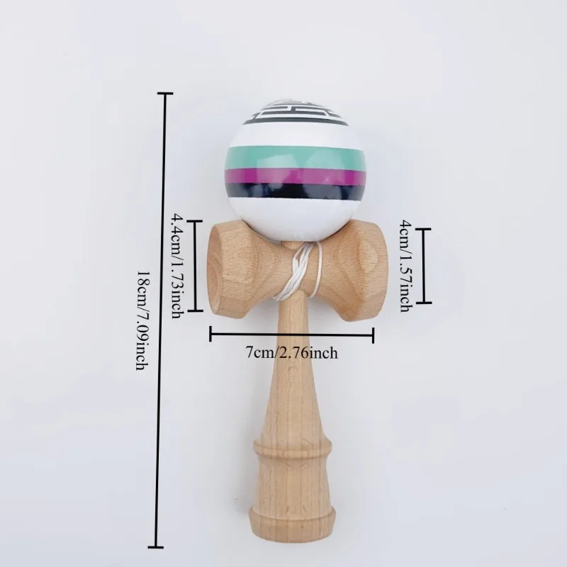 Picture 3: 1pc Mesh Kendama Juggling Ball with Durable Wooden Stick - Multicolor Training Suitable for Hand-Eye Coordination