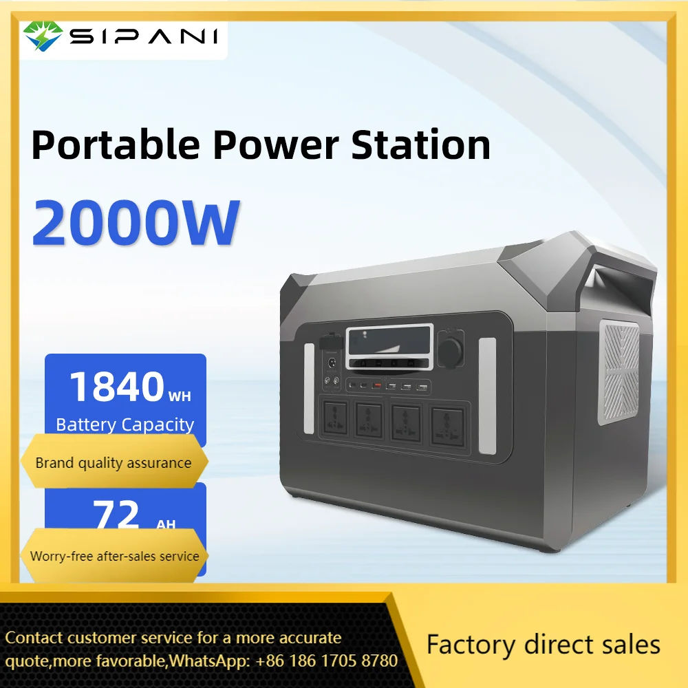 Ghana Stock Lithium Battery Solar Generator 2000W High Capacity Power Station 220v Portable Outdoor Power Station For Outdoor