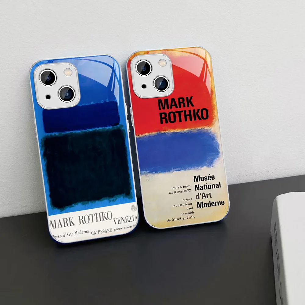 Rothko Abstract Colorful Tin Signs Phone Case Tempered Glass For iphone 14 13 12 11 Pro Mini XS MAX 14Plus X XS XR Fundas