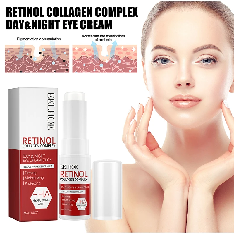 Retinolo collagene rimuovi rughe viso Set rassodante Lifting siero Anti-età dissolvenza linee sottili Eye Stick migliora il gonfiore cura della pelle