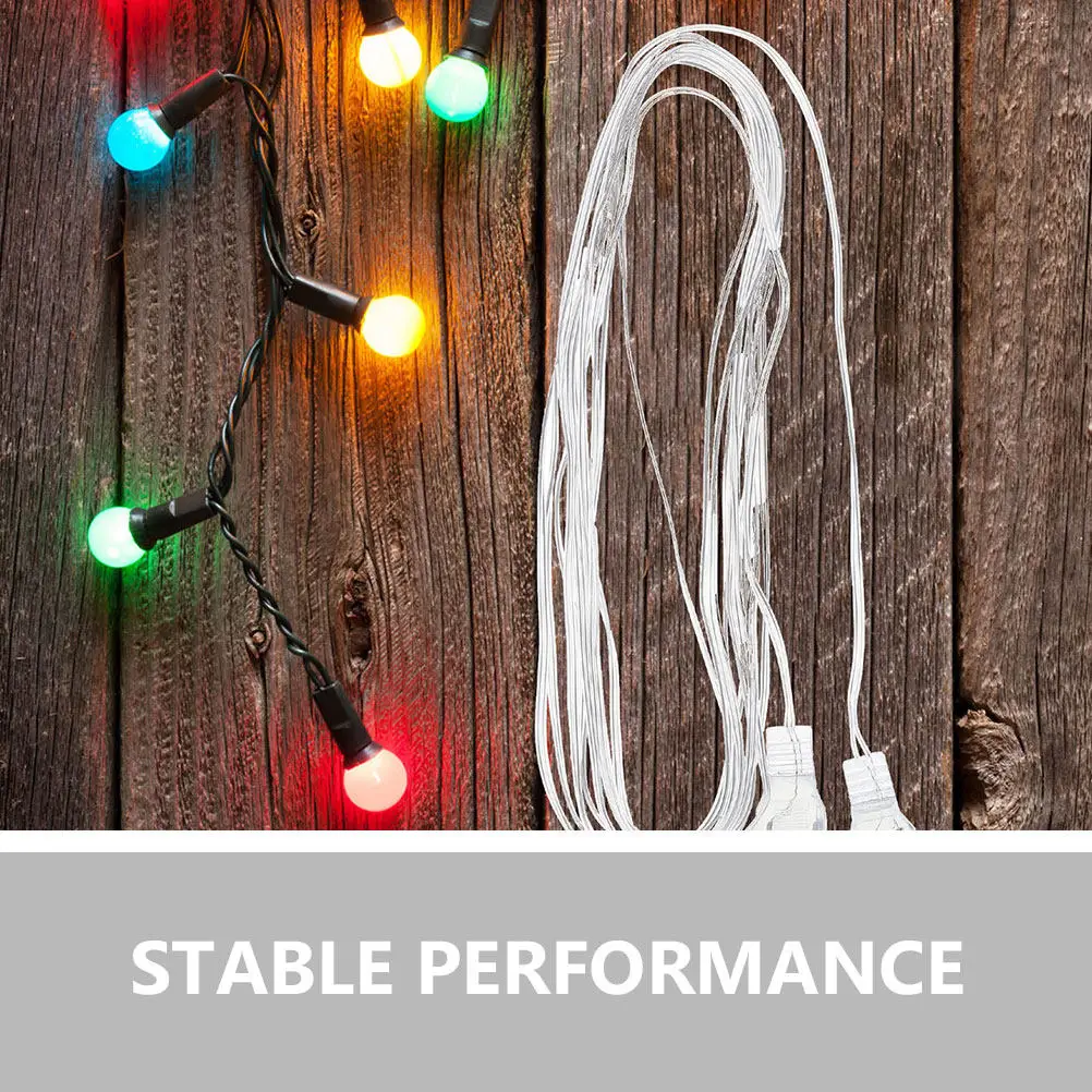 2Pcs LED Lamp Cable Extension Cord Stable PVC Curtain Light Extension Wire Party String Light Accessory Cn Plug Flexible Wiring