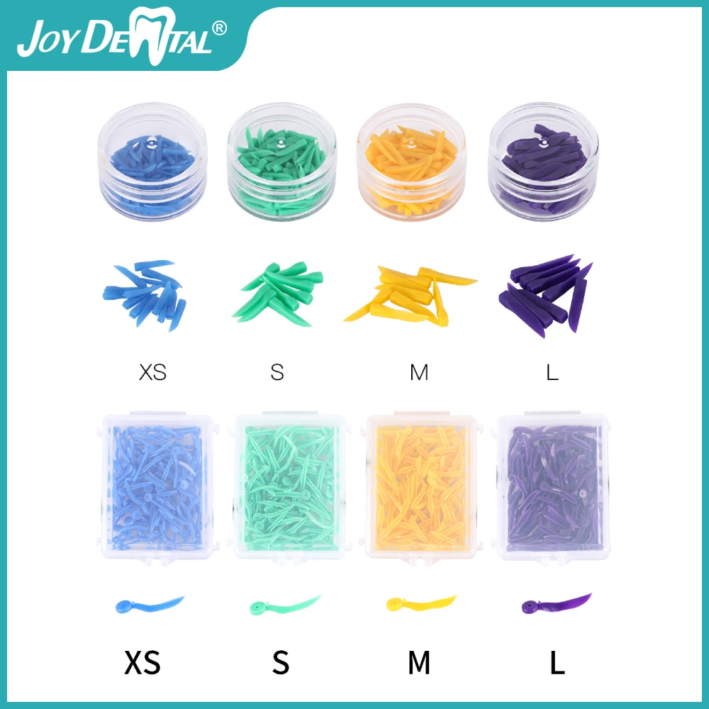 JoyDental100pcs/box Disposable Dental Wedges Medical Plastic Arc Concave Design Wedges With End Circular Hole Dentist Care Tool