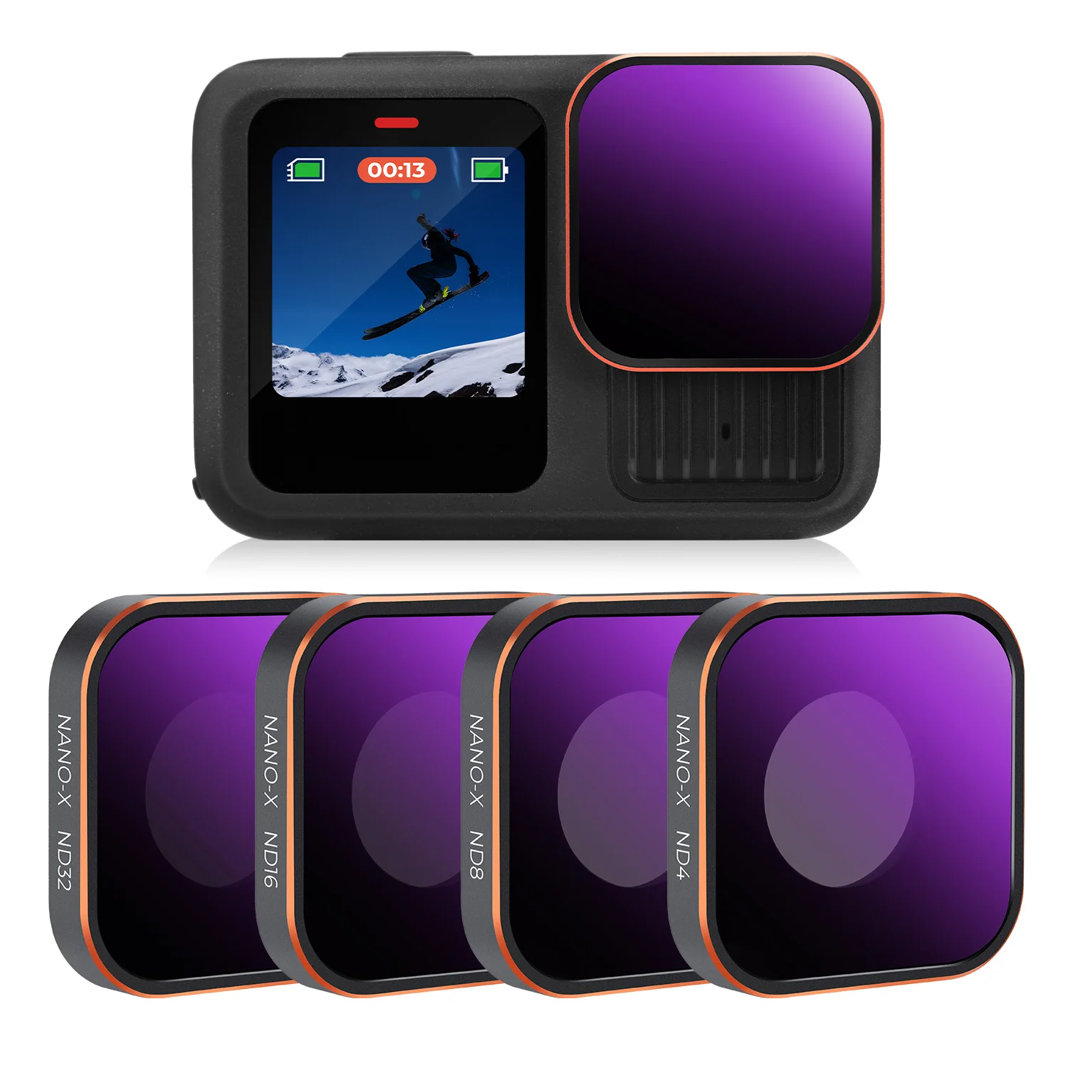 

K&F CONCEPT ND4 8 16 32 Filter Kit for GoPro Hero 9 10 11 12 13 Neutral Density Set Anti Reflective Waterproof Scratch Resistant