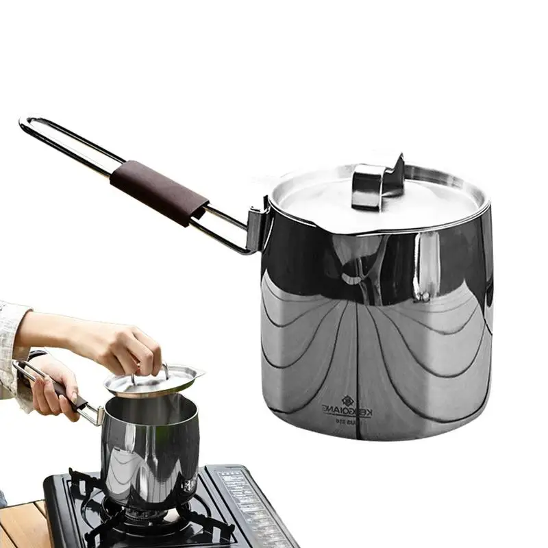 Camping Saucepan 572ML Nonstick Sauce Pan With Lid Induction Ergonomic Handle Dishwasher Safe Detachable Heavy Bottom Saucepan