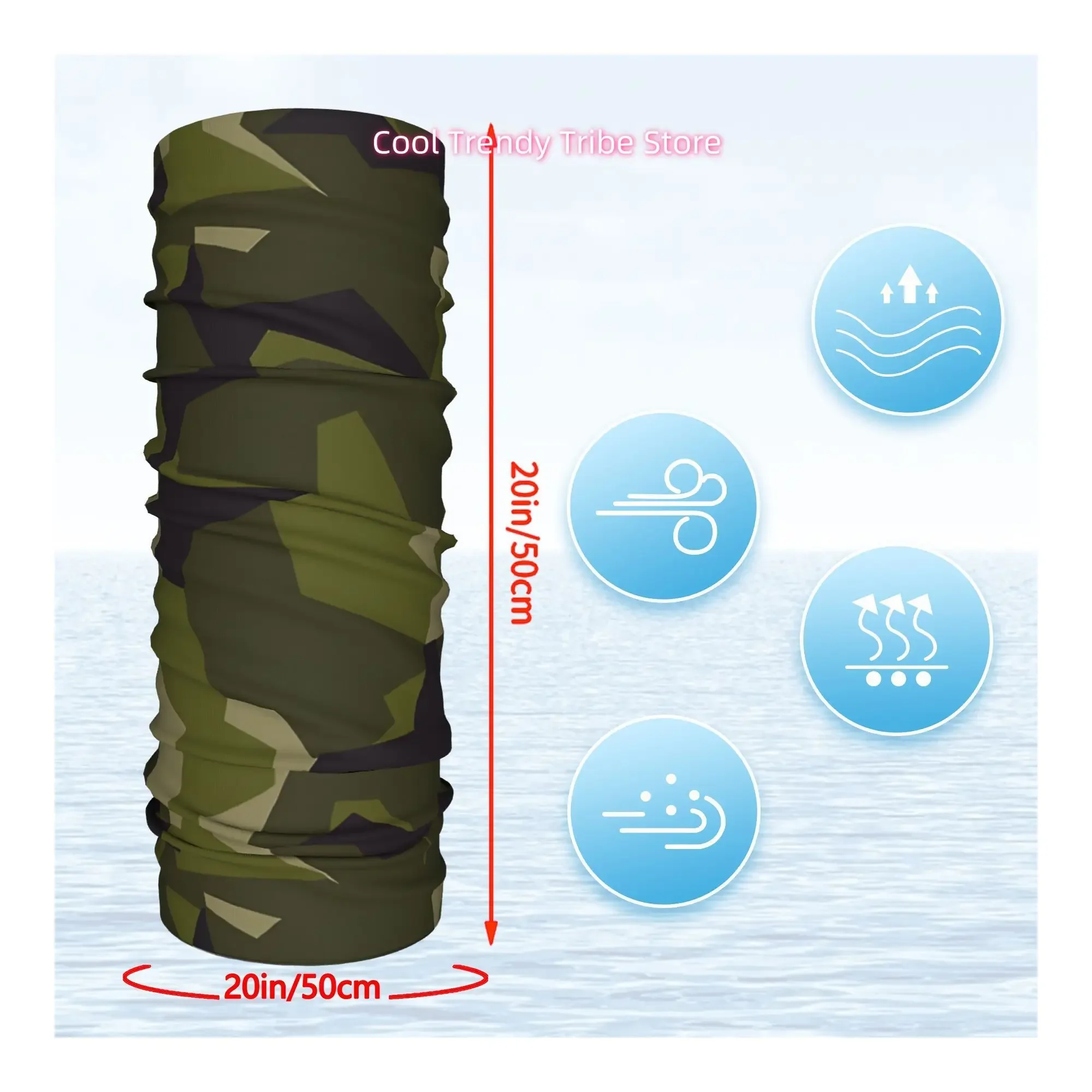 Digital Pattern Camouflage Men Neck Gaiter Face Scarf Cover Neck Gaiter Men Women Bandana Scarf Thin Summer