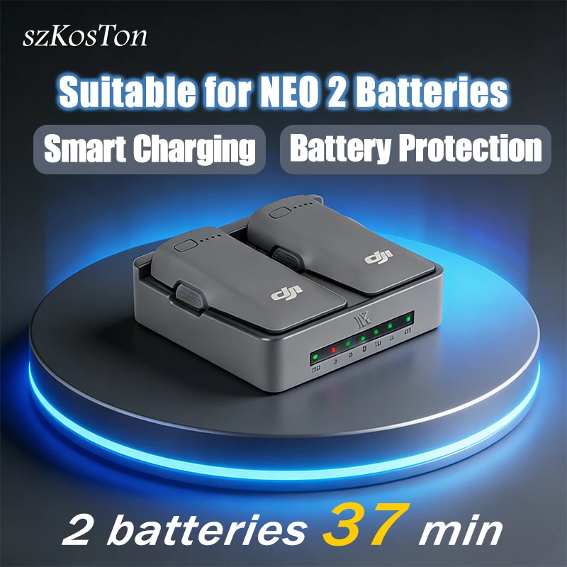 

Аккумулятор для дрона DJI Neo 2, двухсторонний зарядный концентратор, светодиодное быстрое зарядное устройство, портативный внешний аккумулятор для DJI Neo 2, аксессуары