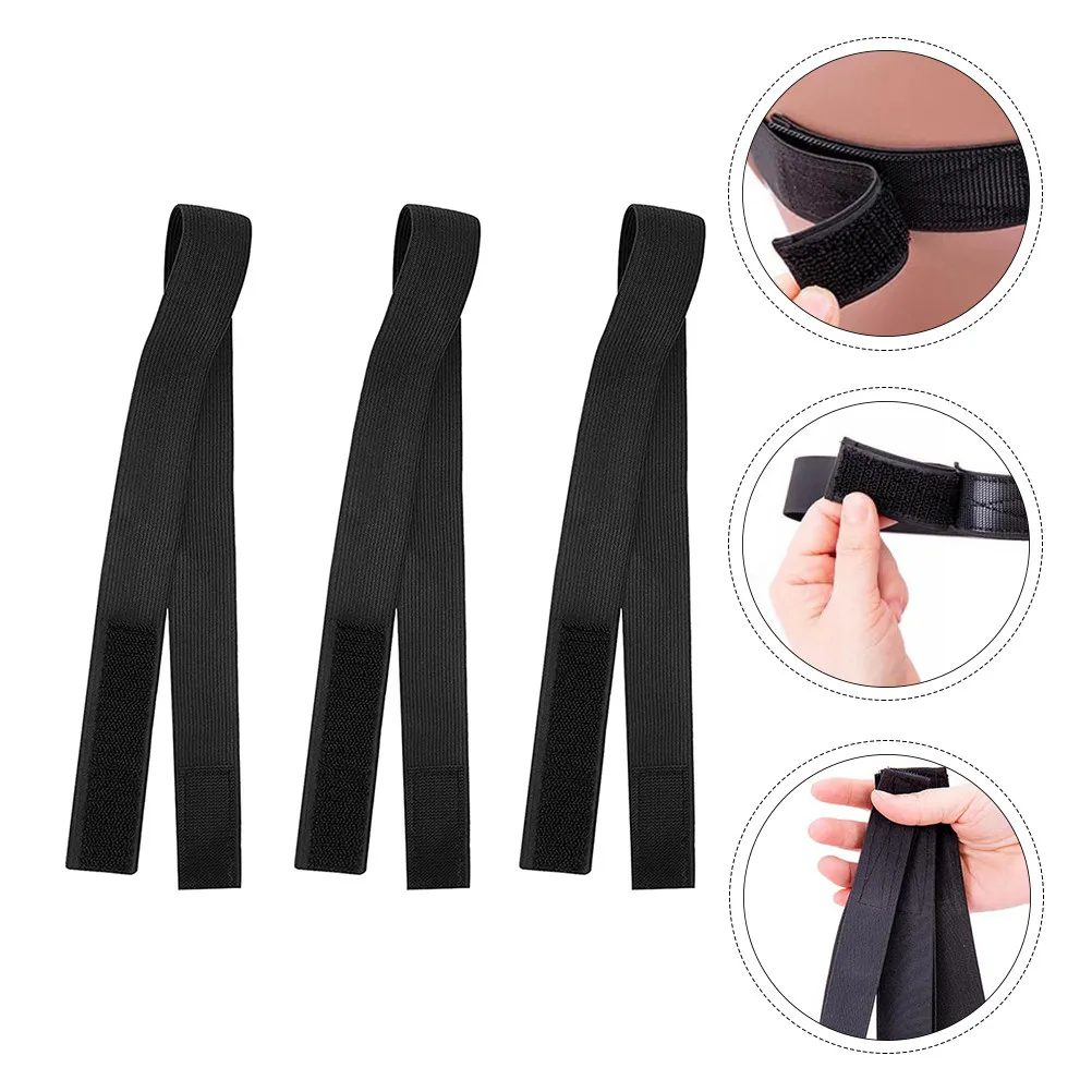 

3pcs Adjustable Band Black Elastic Head Rim Band For Women Non-Slip Breathable Wigs Grip Support Durable Hair Care Tool