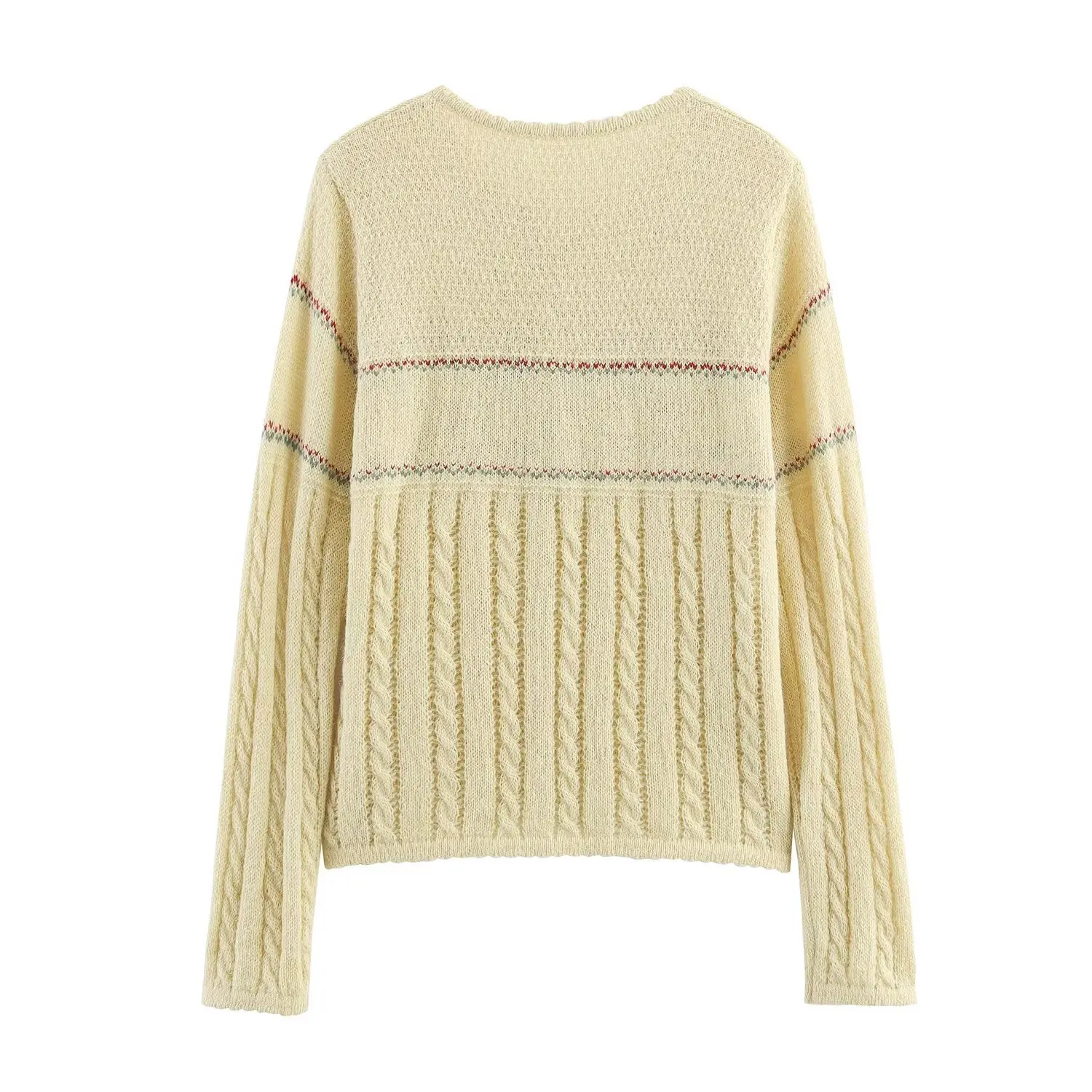 Camicia lavorata a maglia ampia vestibilità floreale con ricamo floreale monopetto a maniche lunghe casual nuova moda autunnale per donna, 3 colori