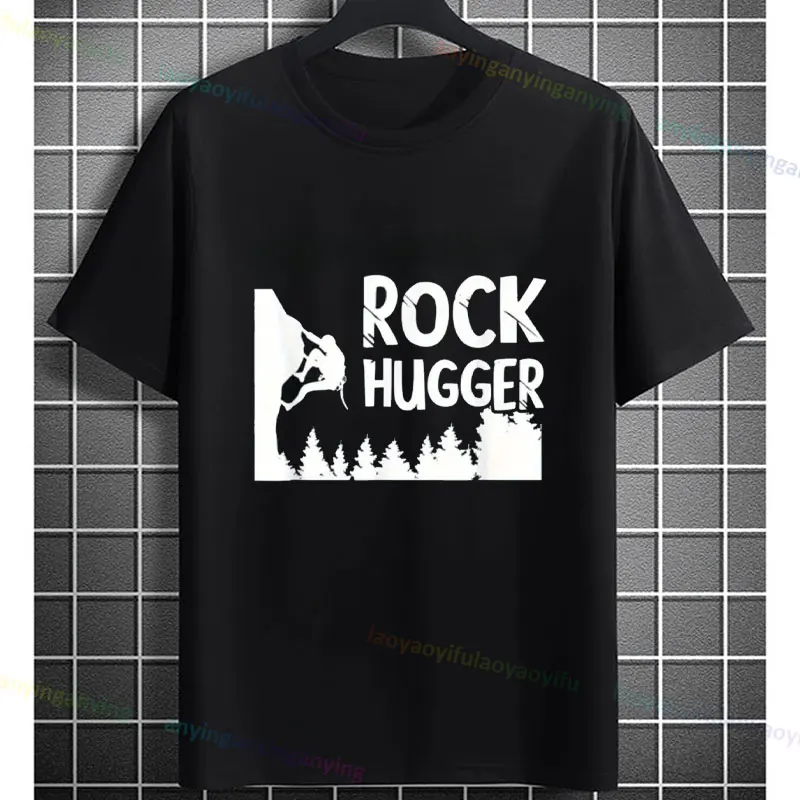 Climbing Hugging Rock T-shirt Casual Short-sleev Pure Cotton Crewneck Outdoor Sportswear Graphic Design Tshirt Women Clothes