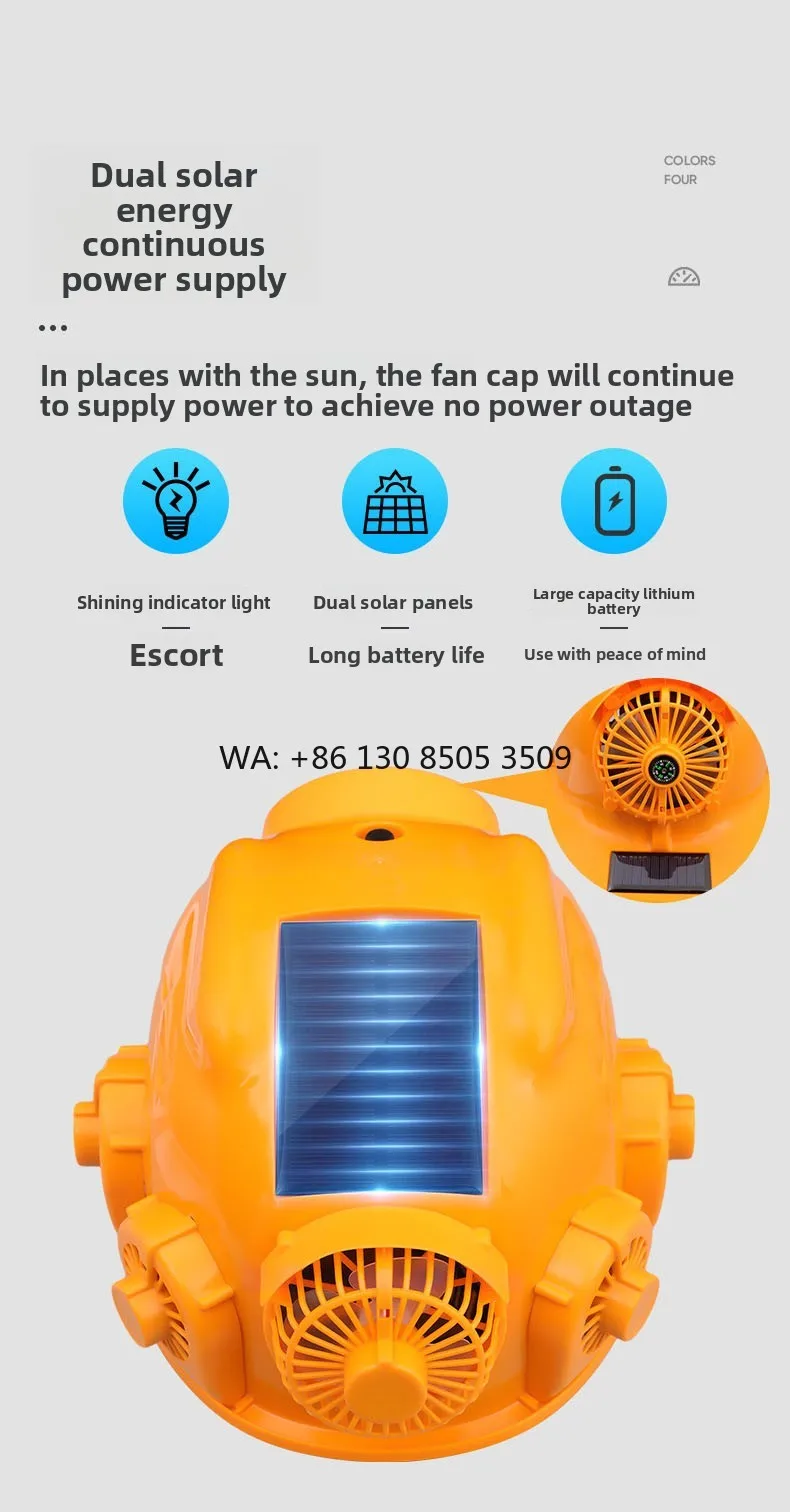 

Dual Fan Charging Lighting Safety Helmet, Solar Fan Hat, Anti Smashing Safety Helmet