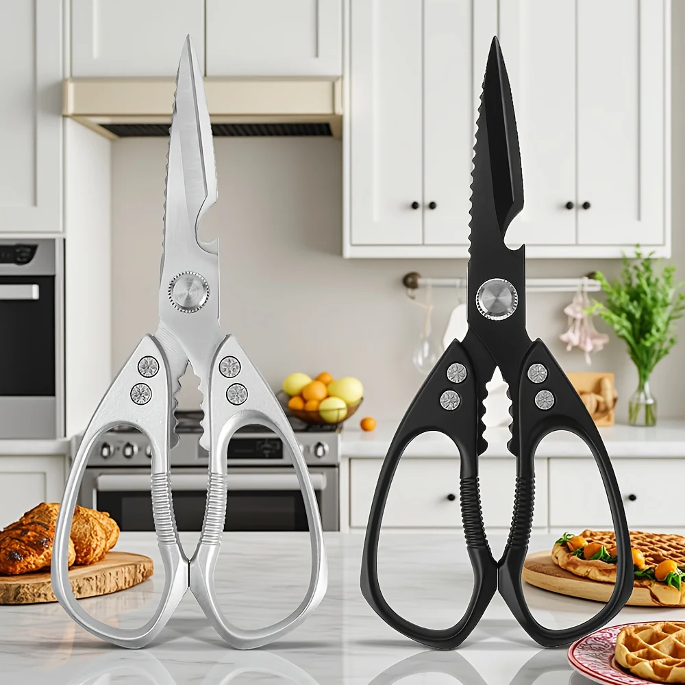 Heavy-duty Sharp Kitchen Shears—Dishwasher-safe,ideal for Cutting Meat,Chicken Bone,Fish,Poultry,Herbs and Bread,cracking walnut