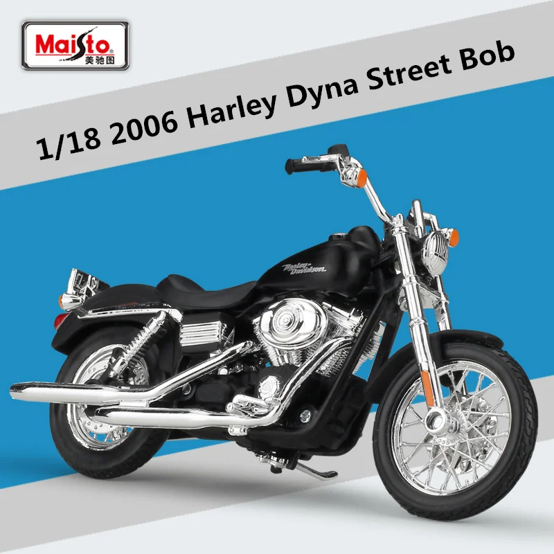 Maisto 1:18 Harley 2006 Dyna Street Bob Alloy Motorcycle Model Simulation Diecasts Metal Street Race Motorcycle Model Kids Gifts