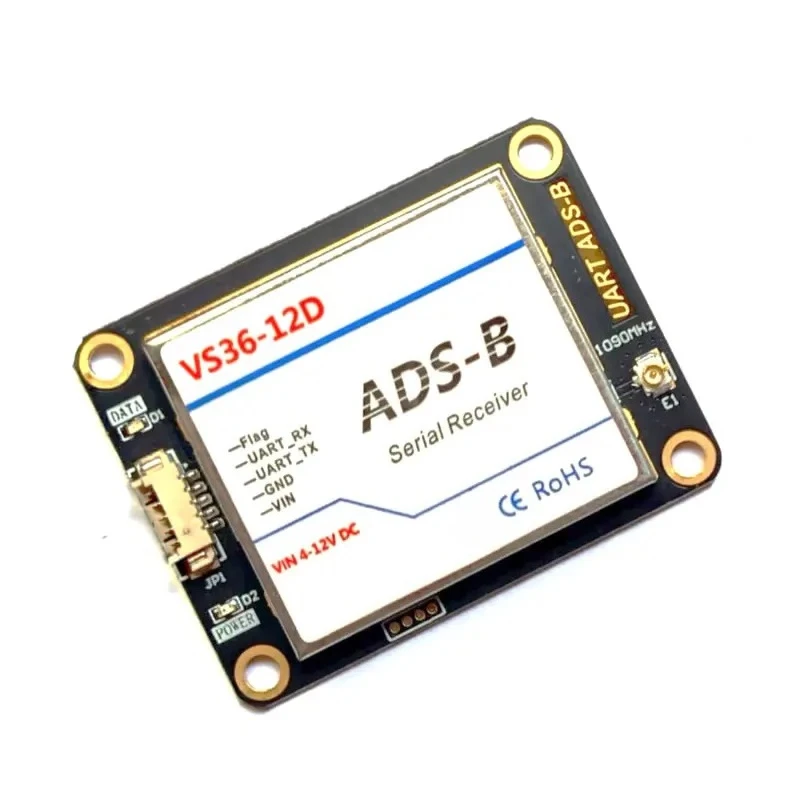 Ultra Low Power ADS-B Receiver Module (VS36-12D) Serial Port 65mA for Aeronautical Signal Applications VS3612D Serial P