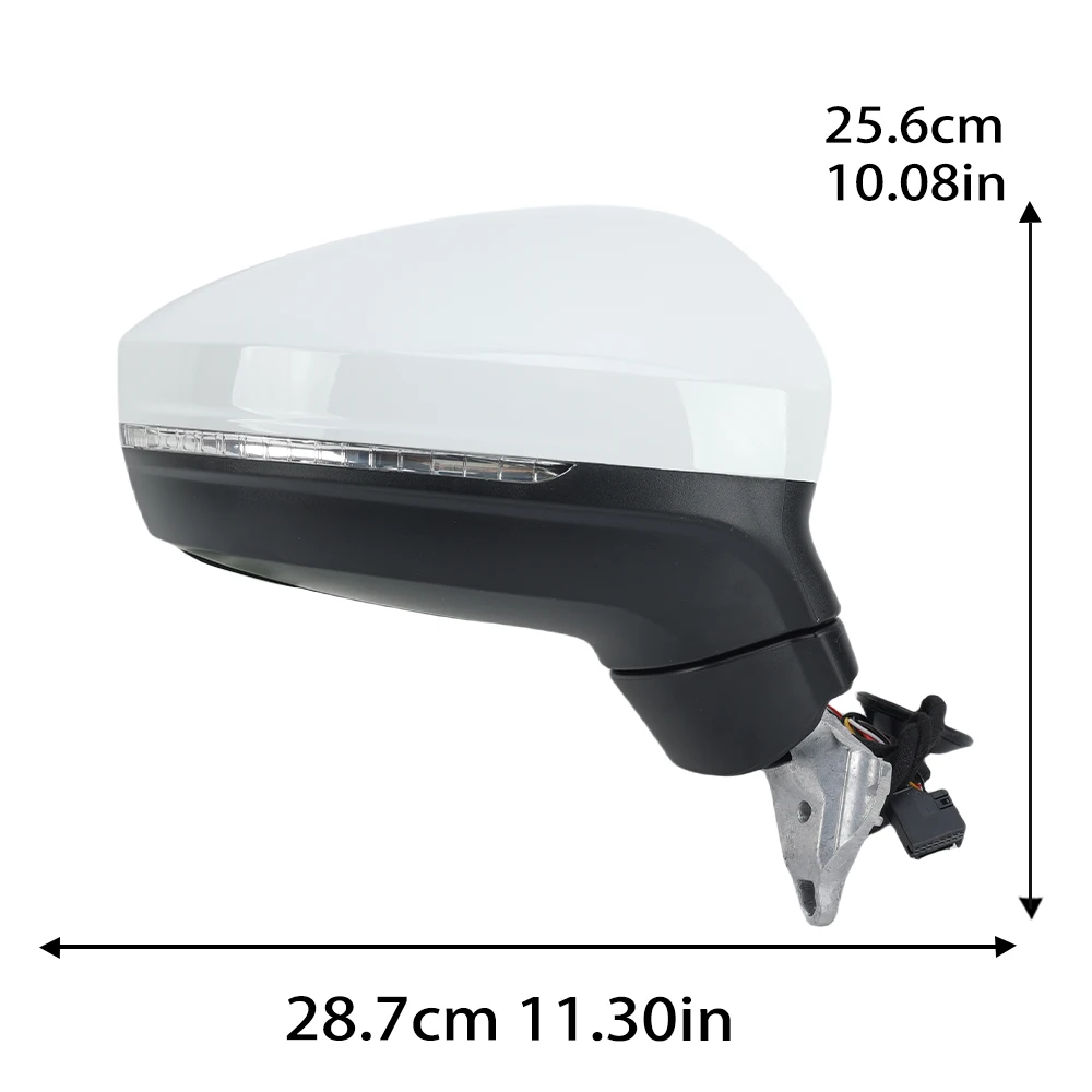 8 Pins Side Door Mirror Assembly For Volkswagen Tiguan 2018-2023 White Dual Plug With Blind Spot Light Wing Mirror Accessories