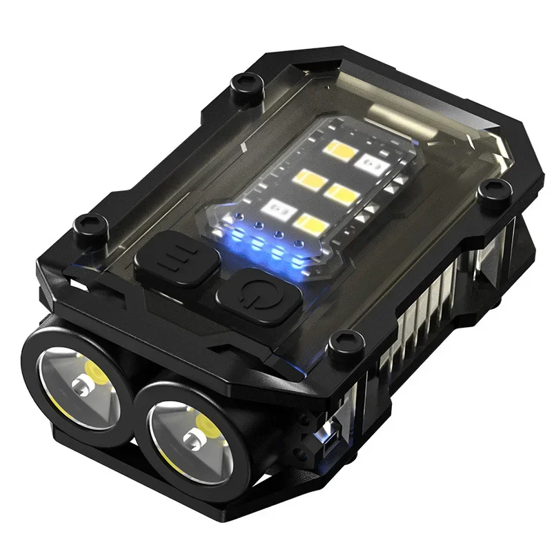 New Keychain Light Type-C Rechargeable Outdoor High Brightness Small Steel Cannon Dual Light Source Strong Light Mini Flashlight